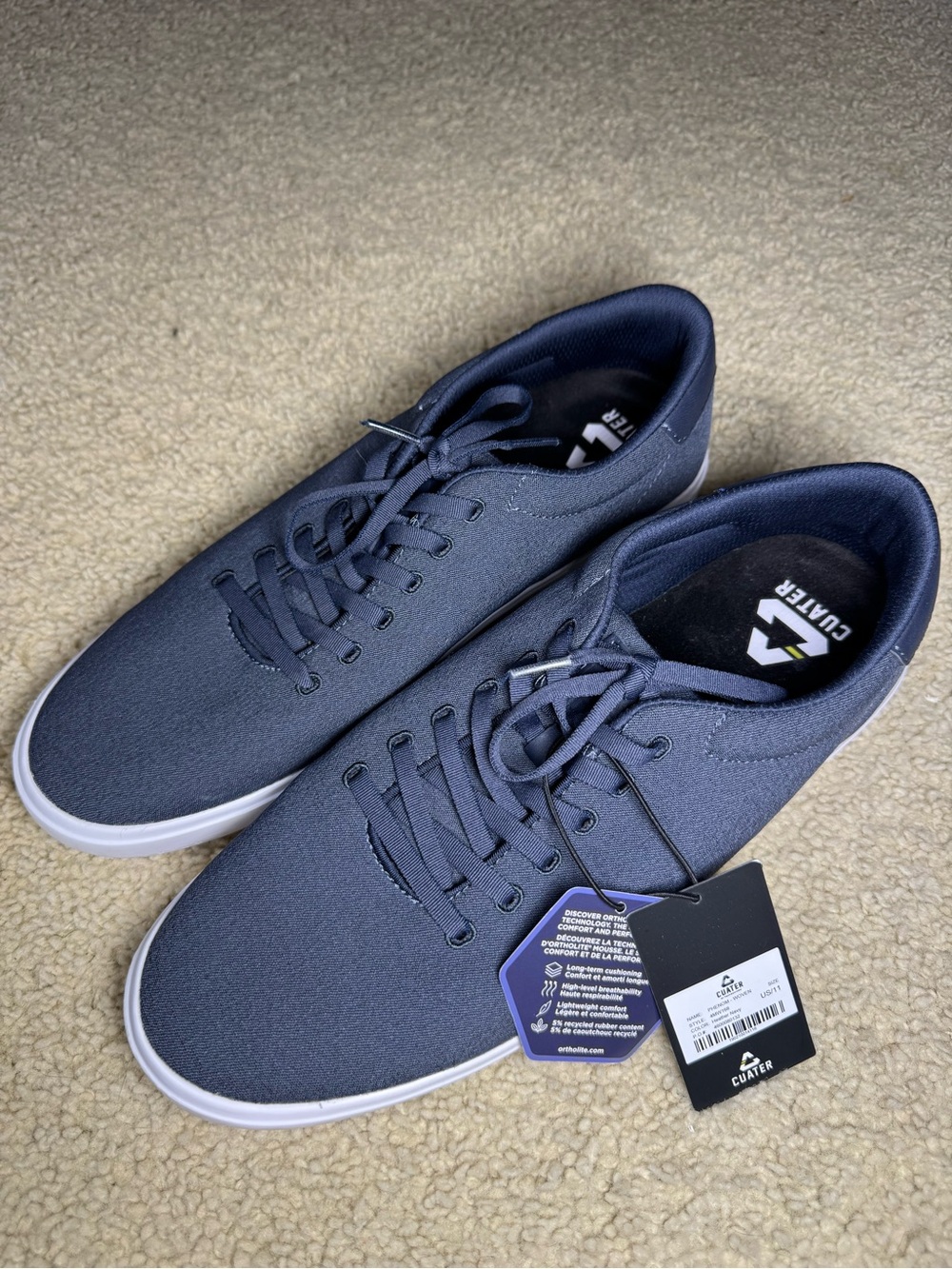 Cuater By TravisMathew Men's Phenom Woven Shoe, Heather Navy Size 11